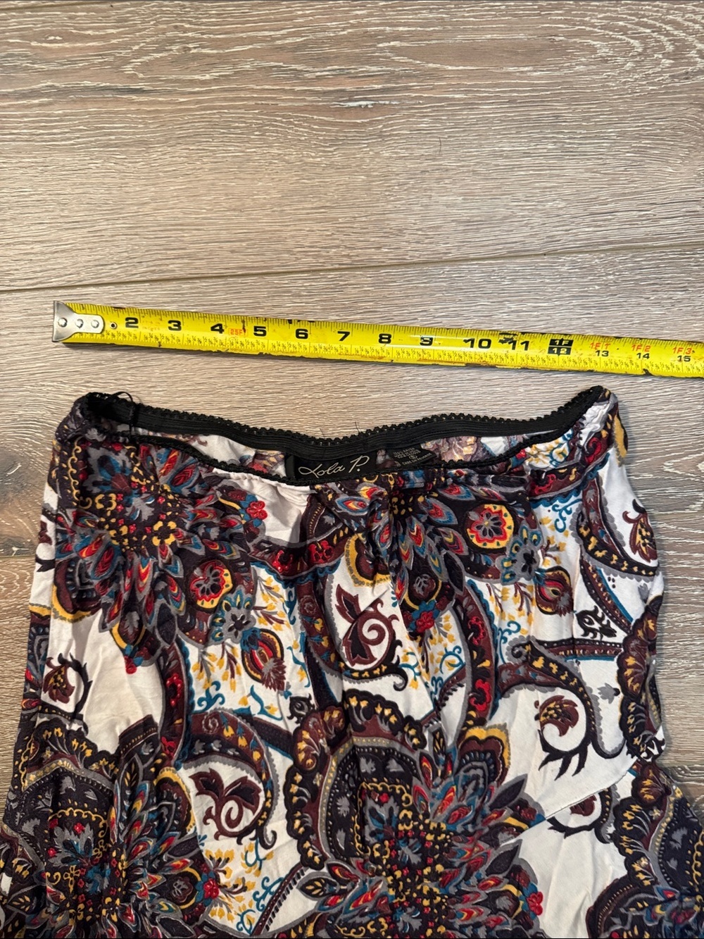 lola White Circle Skirt with Multicolor Paisley Small - Picture 3 of 7